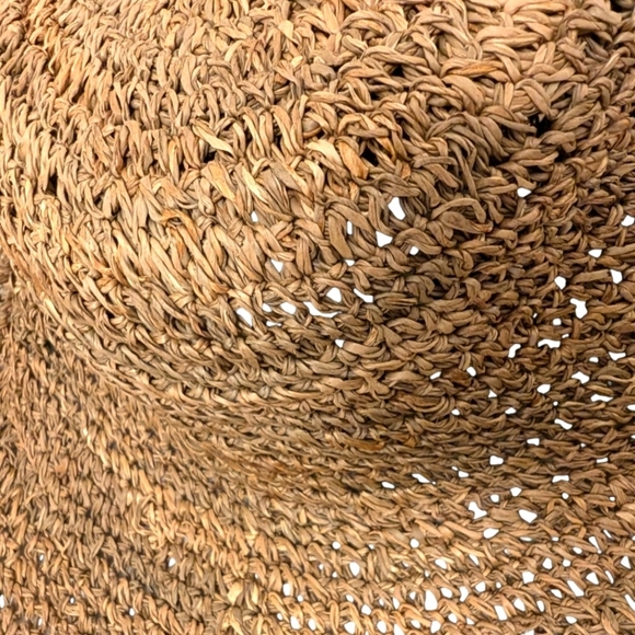 FLOPPY Straw Sun Brim Folding Packable Hat - Picture 6 of 7